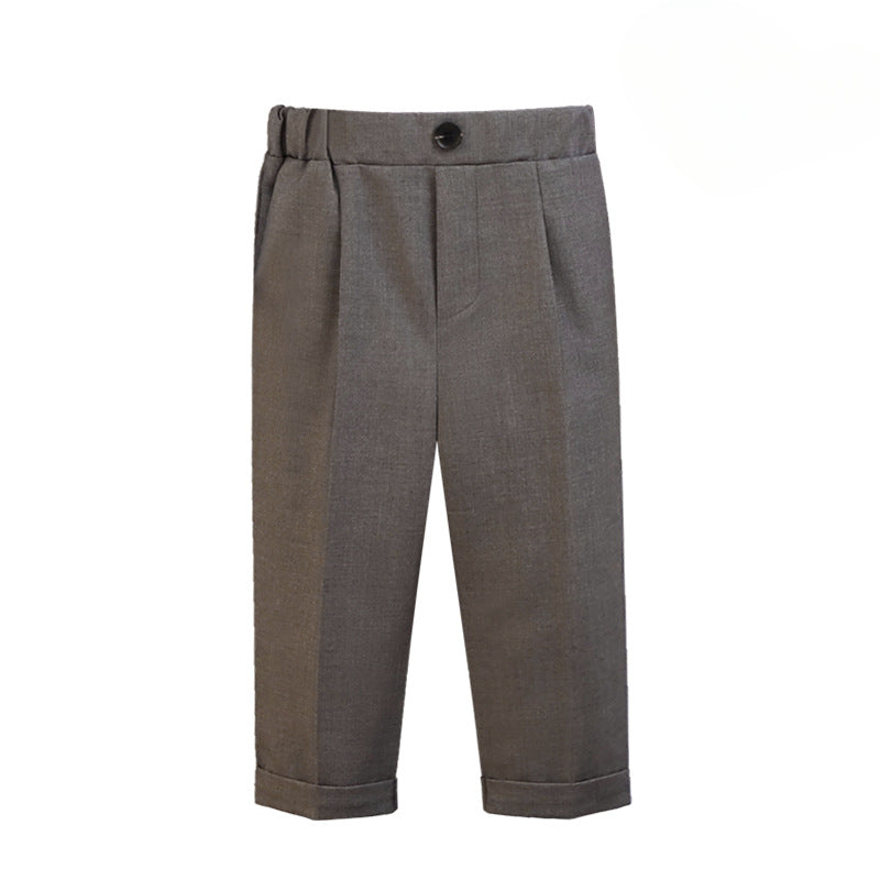 Wholesale of Spring and Autumn Children's Polyester Casual Striped Suit Pants